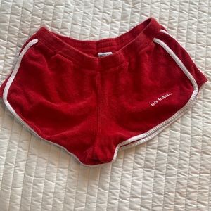iets franz red sweat shorts